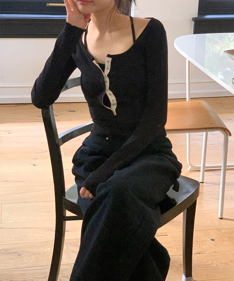 ワイド ラウンジパッチワイドパンツ BLACK