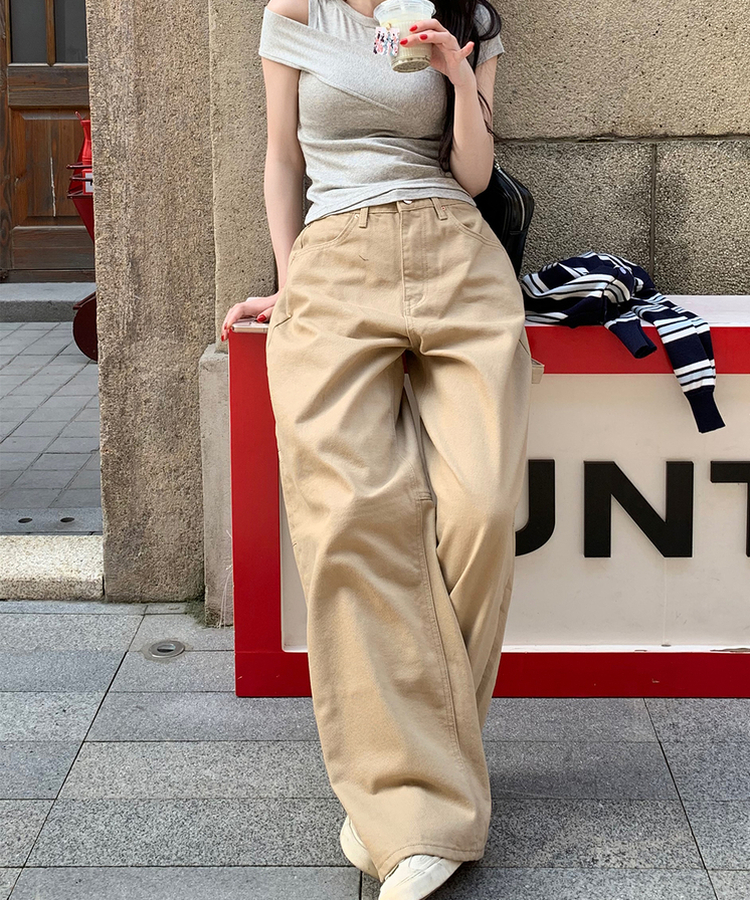 ワイド ラウンジパッチワイドパンツ BEIGE