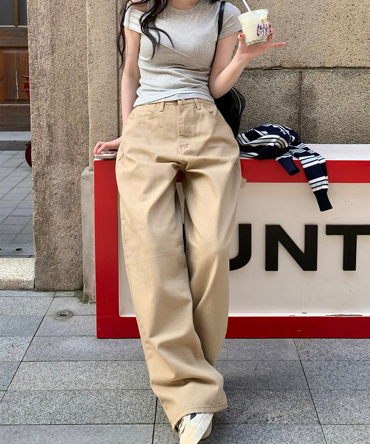 ワイド ラウンジパッチワイドパンツ BEIGE