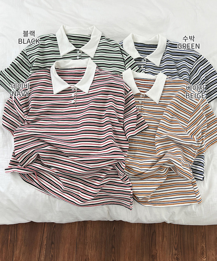 半袖Tシャツ ストライプバイカラー半袖Tシャツ