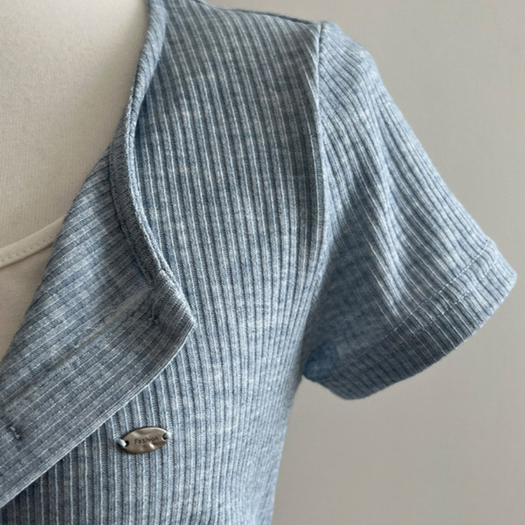 이븐 패치 이너 레이어드 반팔 셔링 가디건