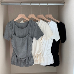 半袖Tシャツ ティアードフリルスリム半袖Tシャツ