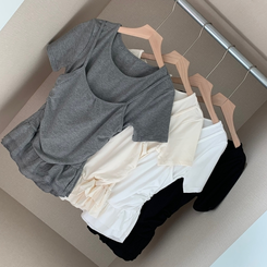 半袖Tシャツ ティアードフリルスリム半袖Tシャツ