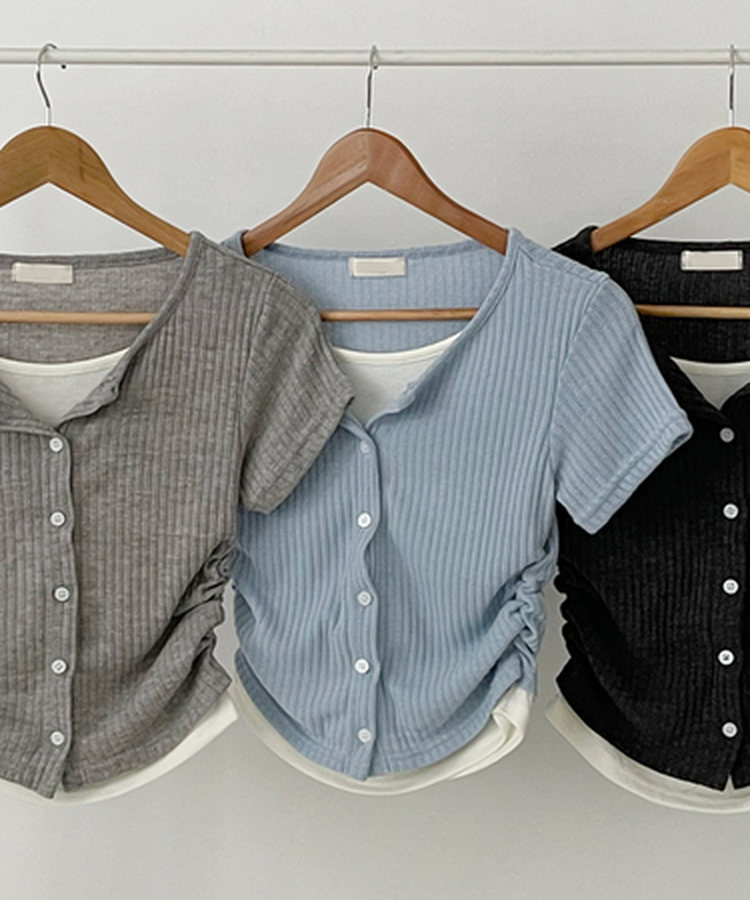 レイヤードカーディガン半袖Tシャツ
