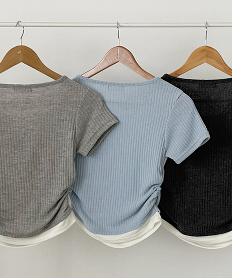 レイヤードカーディガン半袖Tシャツ