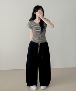 ウェーブストライプ半袖Tシャツ STRIPE