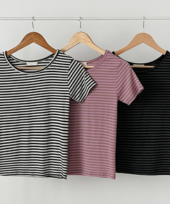 ウェーブストライプ半袖Tシャツ