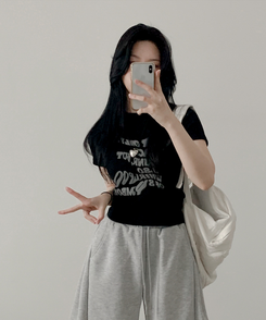 半袖Tシャツ ボートライン半袖Tシャツ(5color) BLACK