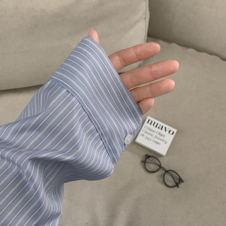 여름 쿨링 스트라이프 펜던트 포인트 쿨링 오버핏 셔츠 남방 2color 소라