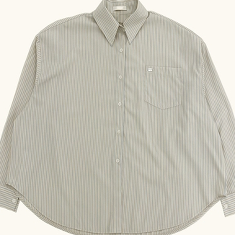 여름 쿨링 스트라이프 펜던트 포인트 쿨링 오버핏 셔츠 남방 2color