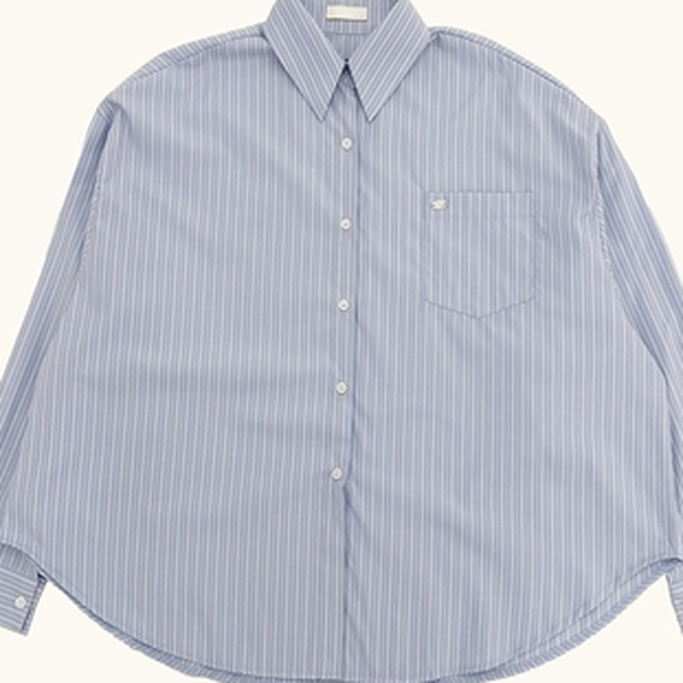 여름 쿨링 스트라이프 펜던트 포인트 쿨링 오버핏 셔츠 남방 2color