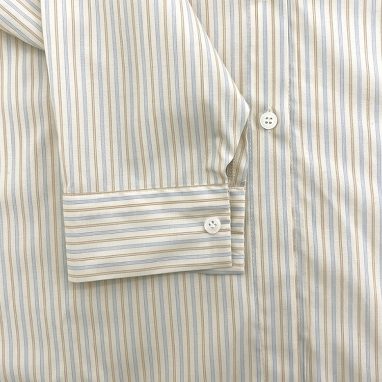 여름 쿨링 스트라이프 펜던트 포인트 쿨링 오버핏 셔츠 남방 2color