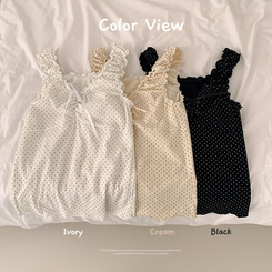 ドットフリルシャーリングキャミソール