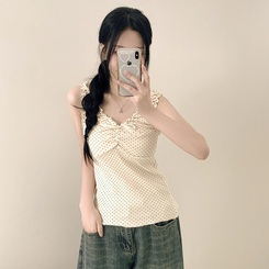 ドットフリルシャーリングキャミソール CREAM
