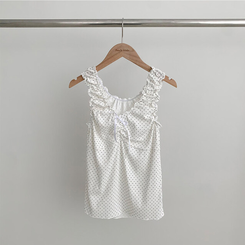 ドットフリルシャーリングキャミソール