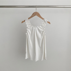 ドットフリルシャーリングキャミソール