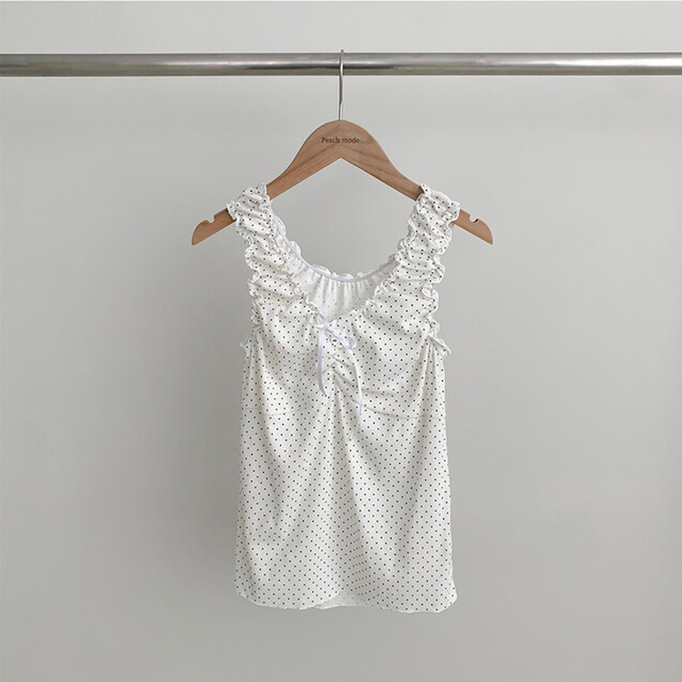 ドットフリルシャーリングキャミソール