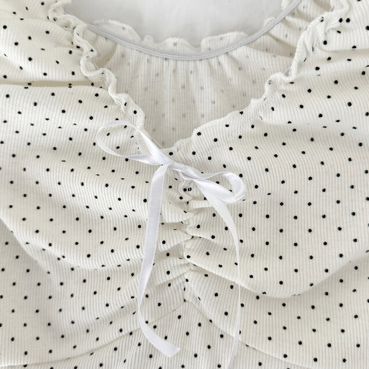 ドットフリルシャーリングキャミソール