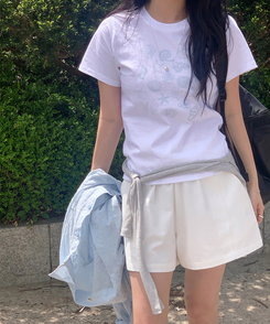 半袖Tシャツ シェルラウンド半袖Tシャツ IVORY
