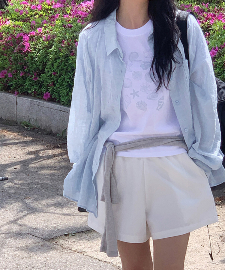 シェルラウンド半袖Tシャツ IVORY
