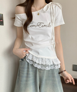 半袖Tシャツ チョーカーフリル半袖Tシャツ WHITE