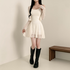 SET】シースルークロップ ミニワンピース｜ミニワンピース｜韓国