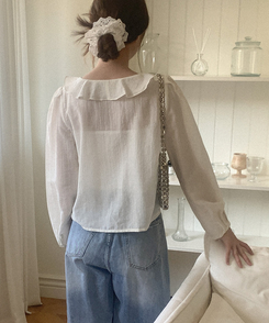 ヘアアクセサリー パンチングヘアシュシュ WHITE