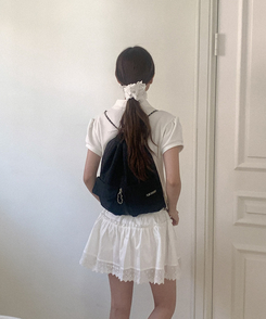ヘアアクセサリー パンチングヘアシュシュ WHITE