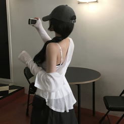 カーディガン 【SET】リボンキャミソールカーディガン WHITE
