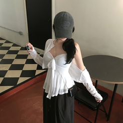 カーディガン 【SET】リボンキャミソールカーディガン WHITE