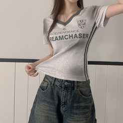 半袖Tシャツ バイカラーライン半袖Tシャツ GREY