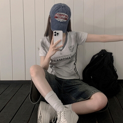 半袖Tシャツ バイカラーライン半袖Tシャツ GREY