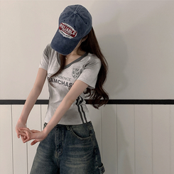 半袖Tシャツ バイカラーライン半袖Tシャツ GREY