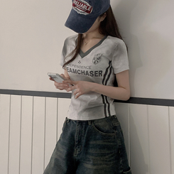 半袖Tシャツ バイカラーライン半袖Tシャツ GREY