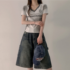 半袖Tシャツ バイカラーライン半袖Tシャツ GREY
