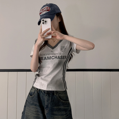 半袖Tシャツ バイカラーライン半袖Tシャツ GREY