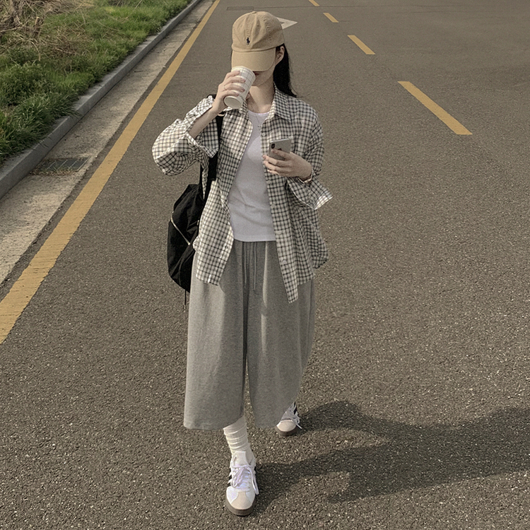 버뮤다 벌룬 와이드팬츠 7부 8부 반바지 여름 트레이닝 숏팬츠 그레이