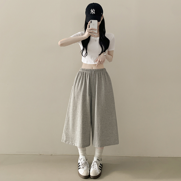 버뮤다 벌룬 와이드팬츠 7부 8부 반바지 여름 트레이닝 숏팬츠 그레이