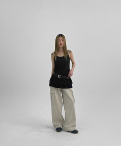 ダイイングカーゴコットンパンツ CREAM