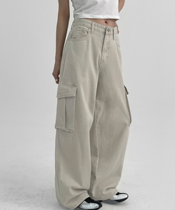 ダイイングカーゴコットンパンツ CREAM