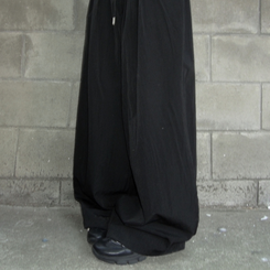 パンツ 【丈別】ツーピンタックナイロンワイドパンツ BLACK