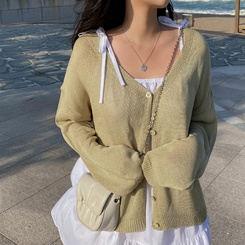 カーディガン レイヤードリネンカーディガン(7color) MINT
