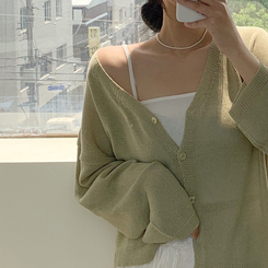 カーディガン レイヤードリネンカーディガン(7color) MINT
