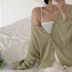 カーディガン レイヤードリネンカーディガン(7color) MINT