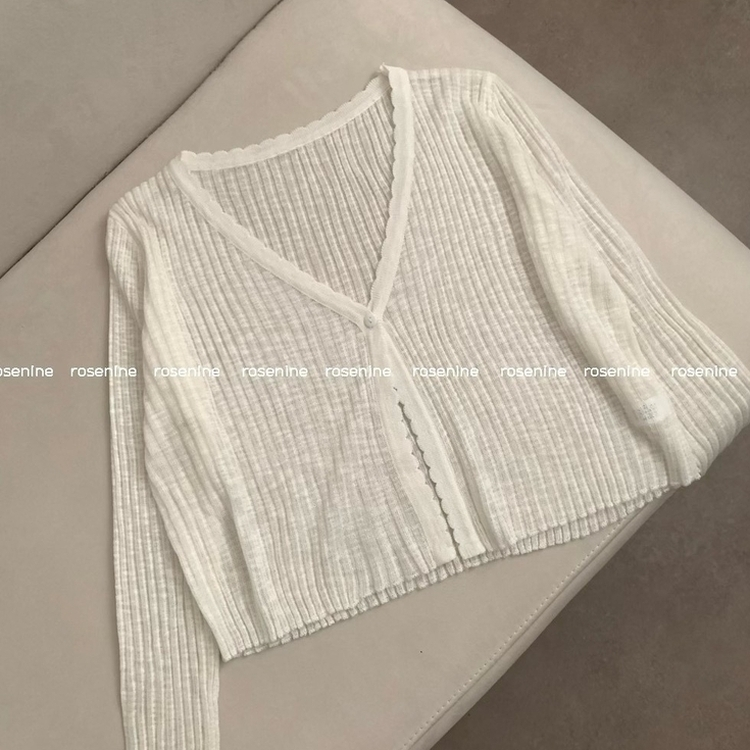 シースルークロップボタンカーディガン(5color)