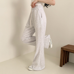 トレーニングパンツ 【丈別】ハイウエストブーツカットトレーニングパンツ(6color) WHITE