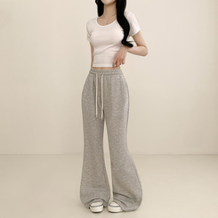 トレーニングパンツ 【丈別】ハイウエストブーツカットトレーニングパンツ(6color) GREY