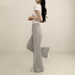 トレーニングパンツ 【丈別】ハイウエストブーツカットトレーニングパンツ(6color) GREY