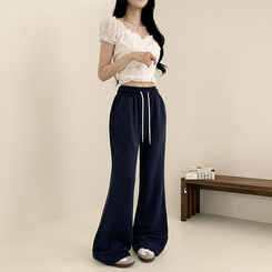 トレーニングパンツ 【丈別】ハイウエストブーツカットトレーニングパンツ(6color) NAVY