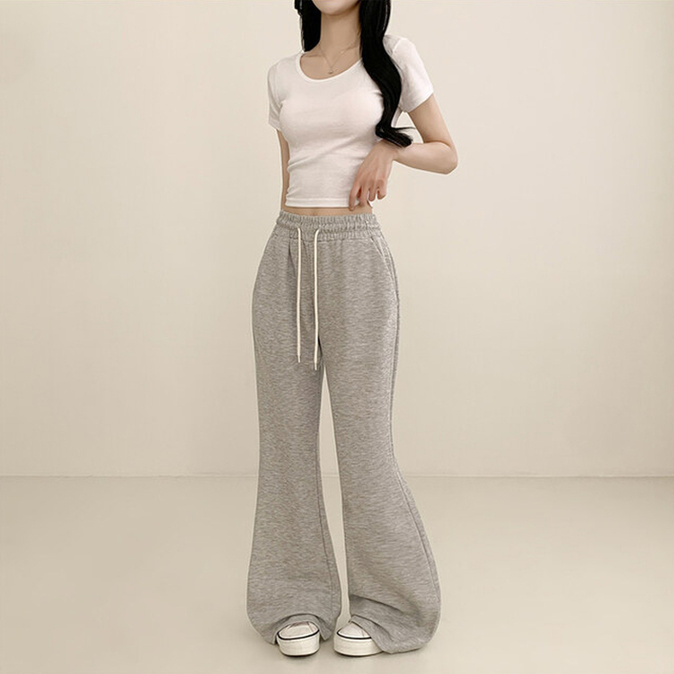 【丈別】ハイウエストブーツカットトレーニングパンツ(6color) GREY